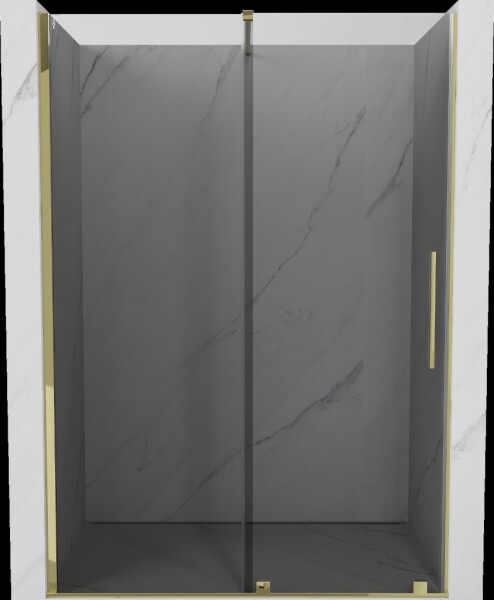 MEXEN/S - Velár posuvné sprchové dvere 140, grafit, zlatá 871-140-000-41-50