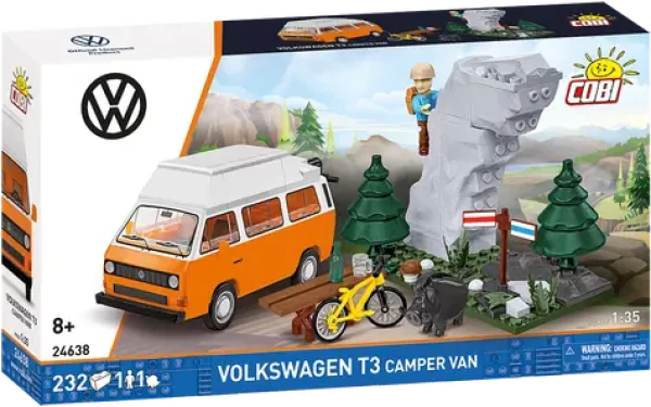 Cobi 24638 Volkswagen T3 Camper Van oranžovo-biela