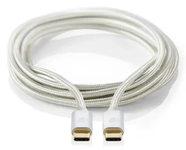 Nedis Profigold USB-C strieborná / USB-C kábel / USB-C - USB-C / USB 2.0 / nylon / 2 m (CCTB60800AL20)