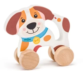 Woody Pes na kolieskach s držadlom
