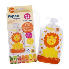PETITE&MARS Vrecúško na jedlo Papoo Original Lion 6 ks