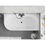 MEXEN/S - Silo voľne stojaca rohová vaňa pravá reliéf 170 x 80, biela/sivá, sifón a prepad čierna 52891708062P-70