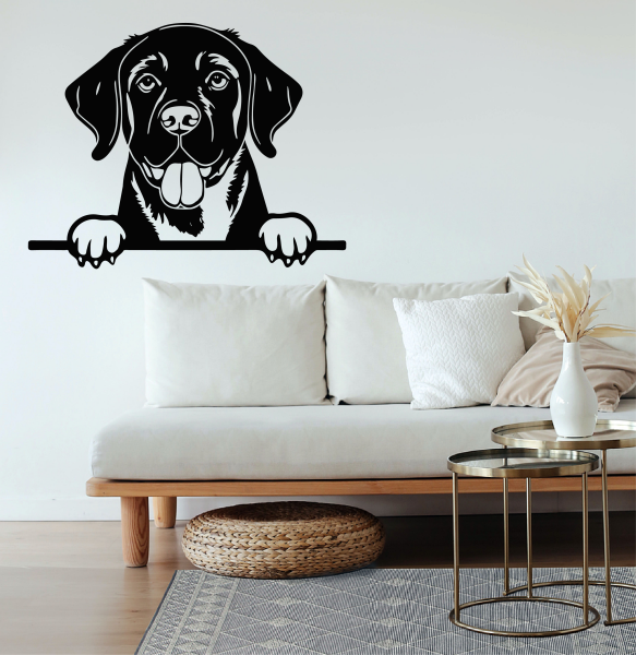 Veselá Stena Samolepka Labradorský retriever Farba: černá, Veľkosť: 100 x 77 cm