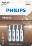 Philips batéria LR03A4B/10 Alkalická AAA - 4ks (4895229107991)