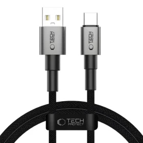 Tech-Protect UltraBoost DNA šedá / Kábel USB-A - USB-C / 15W/3A / 100 cm