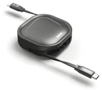 HAMA USB-C čierna / Navíjací nabíjací kábel / 60 W / 1 m