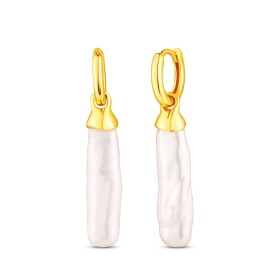 JwL Luxury Pearls Visiace pozlátené náušnice so sladkovodnou perlou 2v1 JL0855