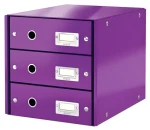 Leitz Zásuvkový box ClickStore purpurová / 3 zásuvky / kartón / 28,6 × 35,8 × 28,2 cm (60480062)