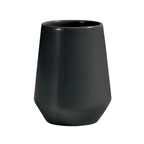 Spirella JOSHUA kelímok na zubné kefky matne čierny / keramika