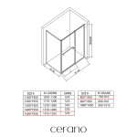 CERANO - Sprchovací kút Versaro L/P - 6 mm - čierna matná, transparentné sklo - 150x80 - zasúvacia CER-8050BD80303