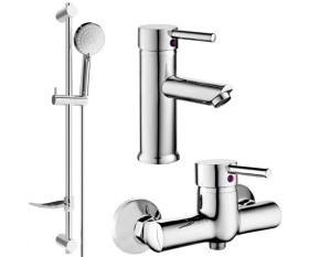 MEXEN/S - Lua DF75 Set umývadlové a sprchové batérie s príslušenstvom, chróm 72804DF75-00