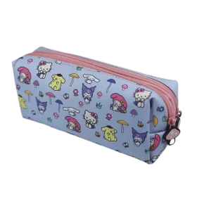 Bluesky Hello Kitty a priatelia Mushroom DPL6 / Školský peračník dvojposchodový / 2 zipsy / Textilný materiál (HK710899EPM)