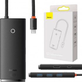 Baseus HUB Baseus 5-portowy USB-C do HDMI+USB3.0x3+PD (Čierny)