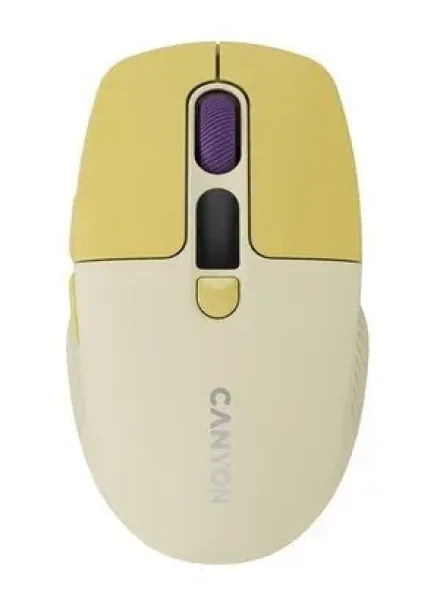 Canyon MW-26 žltá / Optická bezdrôtová myš / 800/1200/1600/2400 DPI / 6 tlačidiel / BT + 2,4 GHz / Tichá (CNS-CMSW26Y)
