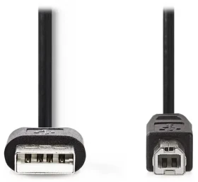Nedis USB 2.0 kábel čierna / Kábel USB / USB-A - USB-B / 2 m (CCGL60101BK20)