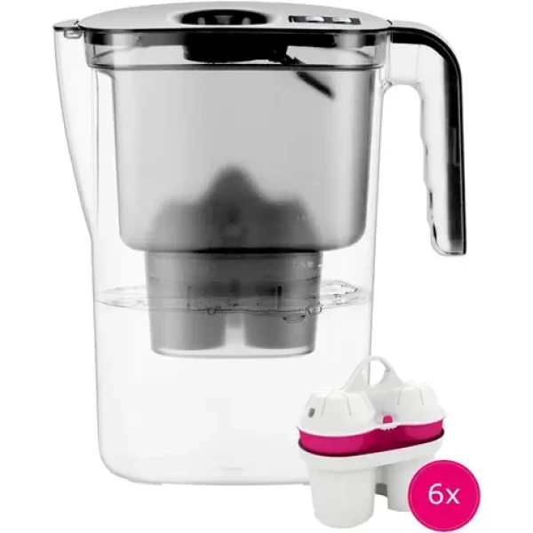 BWT VIDA MEI čierna + 6 filtrov / Filtračná kanvica / 2,6 l / mechanický ukazovateľ výmeny filtra (100002101648)