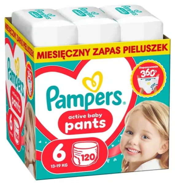 Pampers Active Baby (120 ks) / Plienky / Veľkosť 6 (13-19 kg)