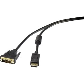 Renkforce DisplayPort / DVI káblový adaptér Konektor DisplayPort, DVI-D 24+1pol. Zástrčka 1.00 m čierna RF-3301142 možno skrutkovať, pozlátené kontakty, s; RF-3301142