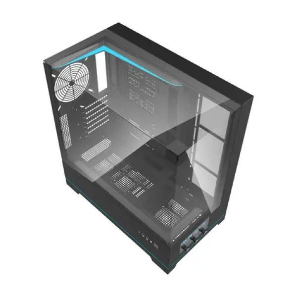 DarkFlash DY450 čierna / ATX / bez ventilátorov / 2x USB-A / 1x USB-C / priehľadná bočnica / bez zdroja (DY450 Black)