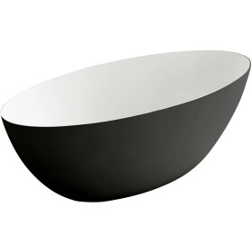 CERANO - Vaňa z liateho mramoru Emilia - voľne stojaca - čierna matná/biela matná - 180x85x55 CER-428548