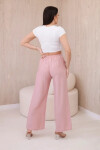 Viskózové nohavice so širokými nohavicami tmavo púdrovo ružovej farby UNI