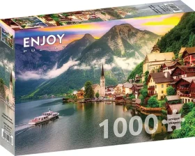 ENJOY Puzzle Hallstatt pri západe slnka, Rakúsko