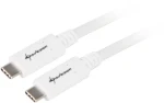 Sharkoon USB-C - USB-C biela / Dátový kábel / USB 3.2 Gen 2 (10 Gb/s) / 0,5 m (4044951021178)