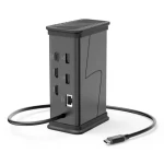 HAMA 200150 USB hub čierna / Dokovacia stanica / USB-C na HDMI / 3.5mm / RJ45 / USB-C / USB-A (200150)