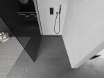 MEXEN/S - KIOTO Sprchová zástena WALK-IN 110x200 cm 8 mm, čierna, dymové sklo 800-110-101-70-40