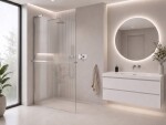 CERANO - Sprchová zástena Walk-in Onyx L-ľavá vzpera - 8 mm + polička/držiak na uteráky - chróm, ryhované sklo - 120x200 CER-8050BD926