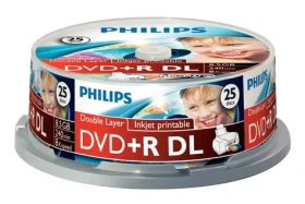 Philips DVD+ R DL 8,5 GB / Médium DVD / 8x / 25 ks / Spindl (DR8I8B25F/00)