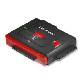 Qoltec 50645 USB na SATA + IDE adaptér čierna / dátový adaptér / USB 3.0 / 2,5 SATA III / 2,5 + 3,5 IDE (50645)