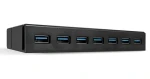 Lindy 7portový USB hub / USB hub / 7x USB-A 3.2 Gen 1 / 5 Gbit / s / kovové telo / BC 1.2 (43228)