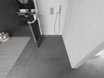 MEXEN/S - Kioto+ Sprchová zástena WALK-IN s poličkou a držiakom uterákov 80 x 200, čierny vzor, nikel kartáčovaná 800-080-121-97-77