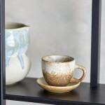 Bloomingville Keramická šálka s podšálkou Brenta Nature 185 ml