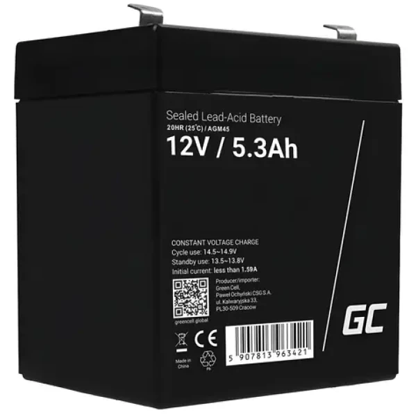 Green Cell AGM45 / Batéria pre UPS / VRLA AGM / 12V / 5,3 Ah (AGM45)