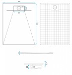 REA - Sprchová vanička Bazalt Black 80x120 REA-K3305