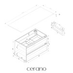 CERANO - Kúpeľňová skrinka Carole - biela matná + doska pod umývadlo z lit. mramoru Elanys - 12 mm + konzola čierna - 160x46x49,2 CER-679329