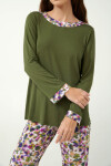 Vamp - Dámske pyžamo s kvetmi 21065 - Vamp green moss M