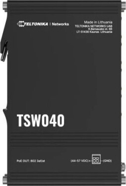 Teltonika NETWORKS TSW040 8-Port PoE+ Switch Nie zarządzany Fast Ethernet (10/100) Obsługa PoE Čierny