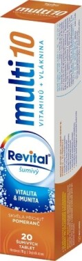REVITAL Multi 10 vitamínov + vláknina 20 šumivých tabliet