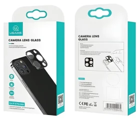 USAMS US-BH707 zlatá / Ochranné sklo objektívu fotoaparátu / pre Apple iPhone 12 Pro Max / kov + tvrdené sklo (BH707JTT03)