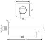 MEXEN/S - Cube DR02 podomietkový vaňový SET s vytokovou hubicou + slim sprcha 30, chróm 77503DR0230-00
