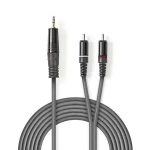 Nedis Stereo Audio kábel jack 3.5 mm (M) - 2x RCA (M) 1.50 m tmavo šedá (COTH22200GY15)