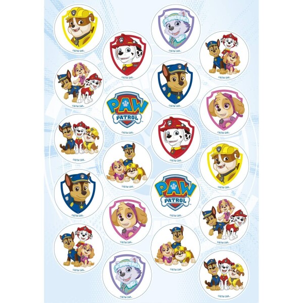 Fondánový papier predvyrazený na cupcake Paw Patrol - Dekora - Dekora