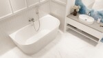 INVENA - Vaňa voľne stojaca k stene ryhovaná 170 glamour trend sifón biely; AN-02-12U-M
