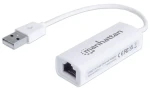 Manhattan USB adaptér RJ45 biela / Sieťový adaptér / USB 2.0 / Fast Ethernet 100 Mbit/s / IEEE 802.3 (506731)