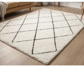 Koberec Ideal Shaggy 160x230 cm, diamant krémový/čierny%