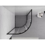 MEXEN/S - Exo štvrťkruhový posuvný sprchovací kút 80 x 80, transparent, čierna 8132-080-080-70-00