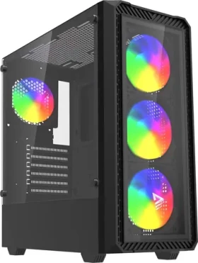 Savio Noctis Glass RGB čierna / Skriňa PC / Cube / ATX, micro ATX / tvrdené sklo / RGB podsvietenie (Noctis Glass RGB)